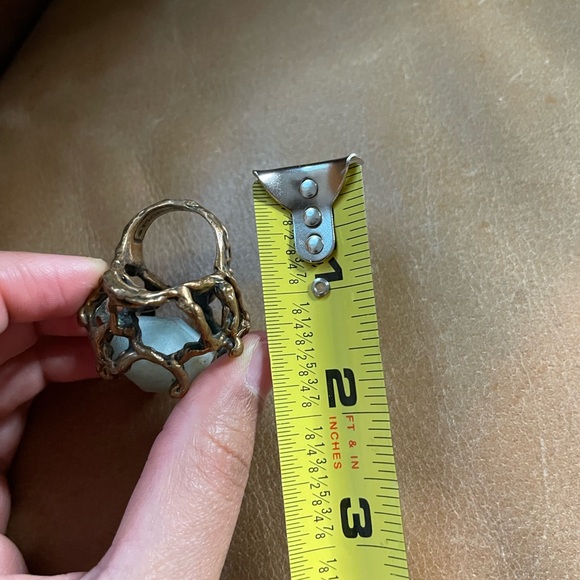Rare Mania Mania bronze amazonite immortals brutalist stone crystal quartz ring - Picture 14 of 14